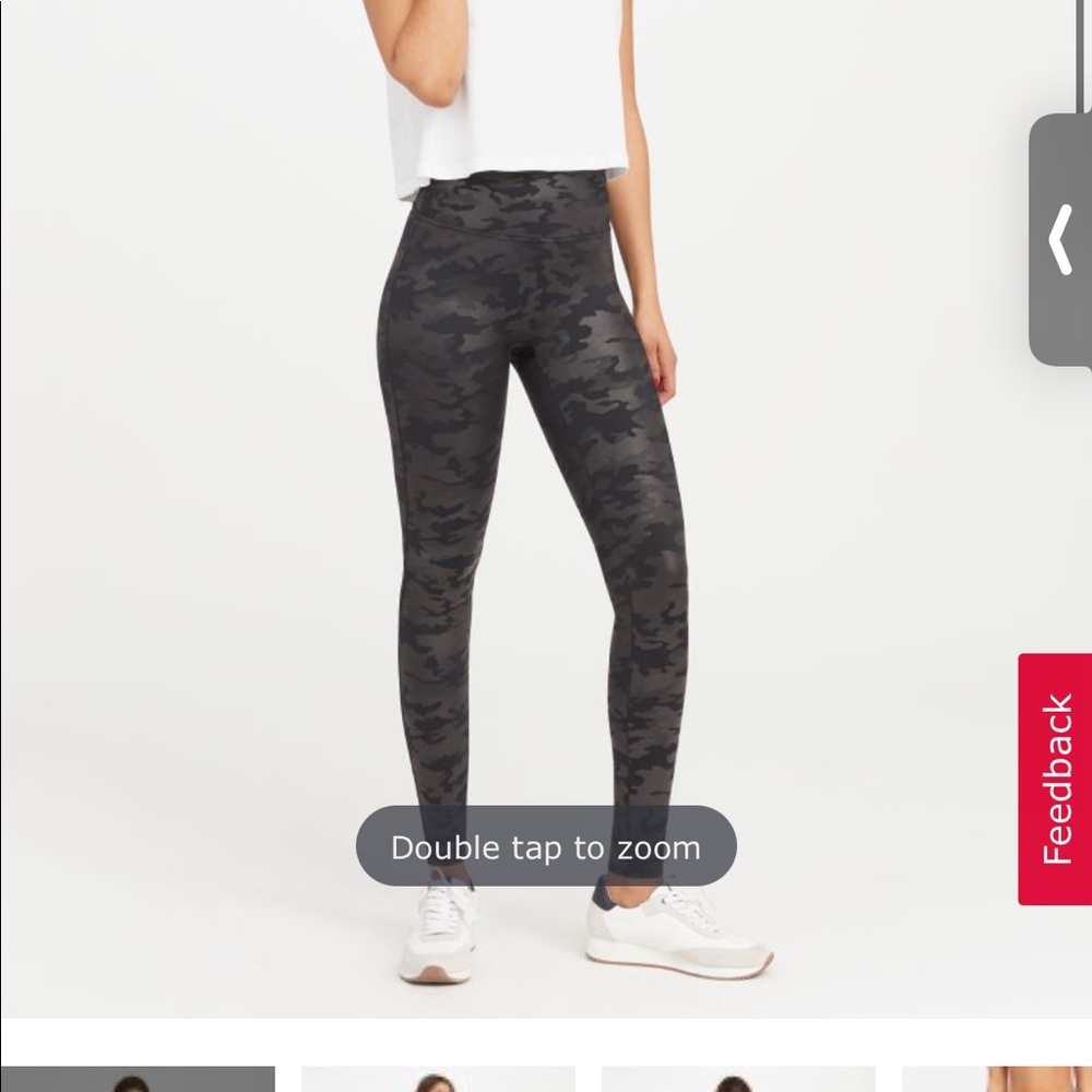 Spanx camo faux leather leggings